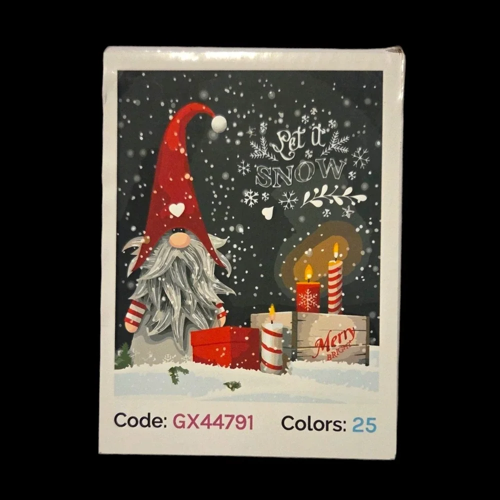 Paint‎ Vibe Premium Paint by Numbers Kit Christmas Gnome Let It Snow 25 Colors